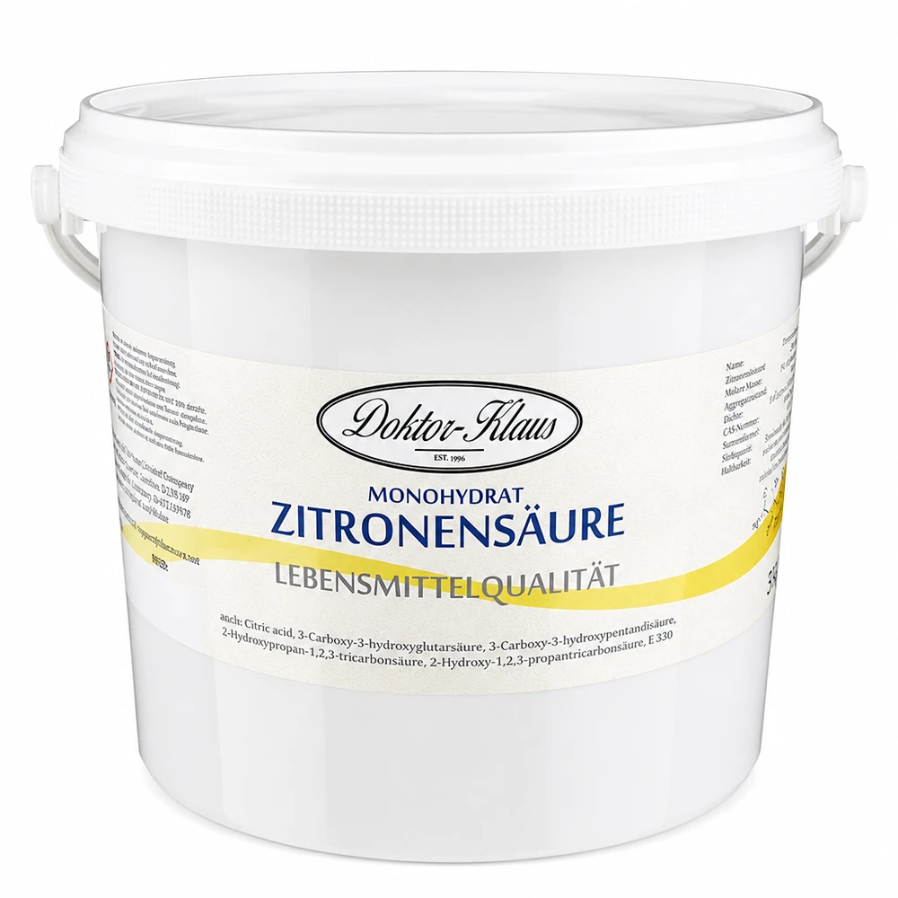 5 kg d'acide citrique Doktor-Klaus 5kg d'acide citrique Doktor-Klaus dans un seau blanc avec anse pour un transport facile