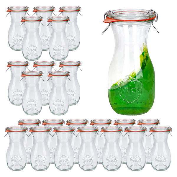 Lot de 24 pots Weck 290ml bouteille de jus avec 24 couvercles en verre Lot de 24 pots Weck 290ml bouteille de jus avec 24 couvercles en verre
