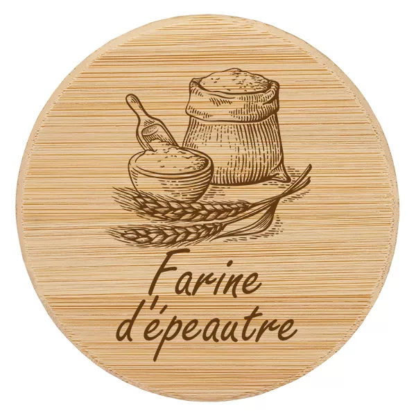 Couvercle en bois « Farine d'épeautre » pour WECK RR100 Couvercle en bois « Farine d'épeautre » pour WECK RR100