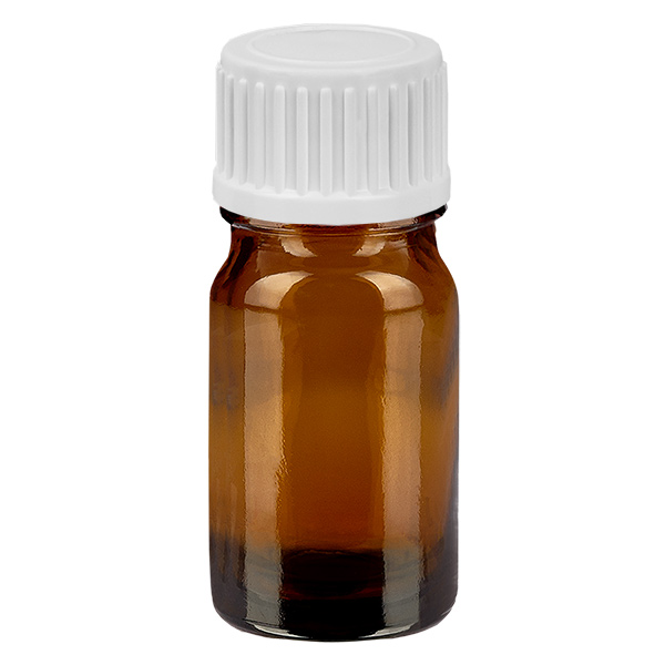 Flacon compte-goutte 5ml 0.9mm blanc STD BrownLine UT18/5