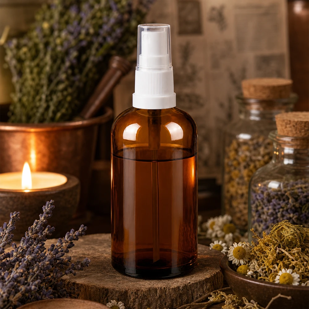 100ml Sprayfl. blanc/tr. STD BrownLine UT18/100 Flacons vaporisateurs de 100ml en verre teinté avec une fine brume pour une répartition uniforme
