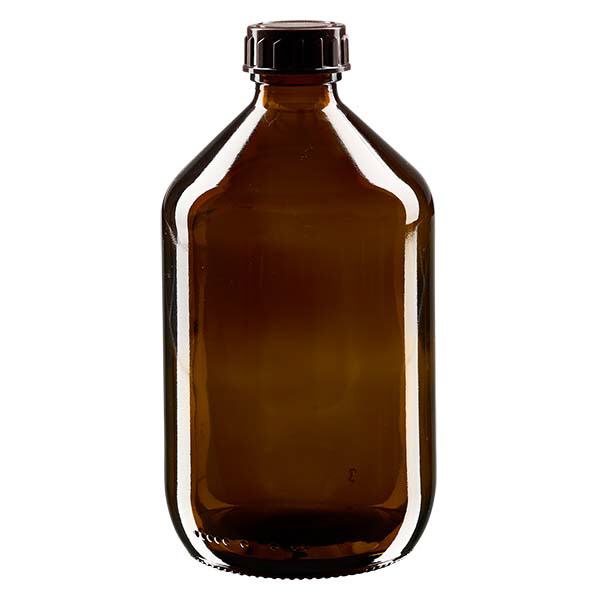 Flacon médical de 500 ml avec bouchon marron