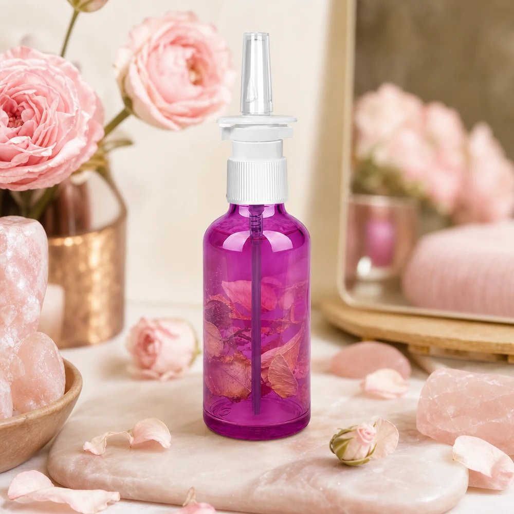 Vaporisateur nasal de 50ml blanc/transparent standard PurpleLine. UT18/50 Bouteille de spray nasal professionnel Purple de 50 ml avec une répartition optimale de la pulvérisation à des fins thérapeutiques
