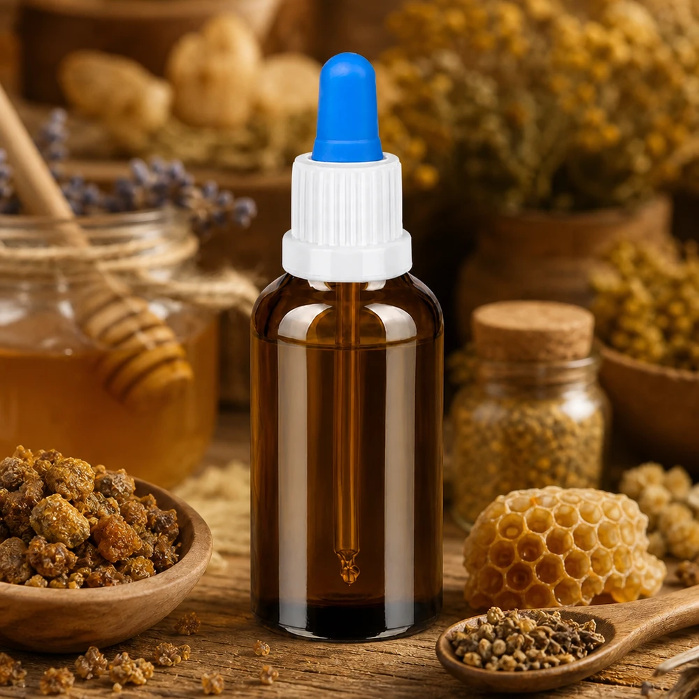 Bouteille pipette 30ml blanc/bleu OV BrownLine UT18/30 Bouteille à pipette de précision de 30 ml avec bouchon à vis blanc pour une conservation hygiénique