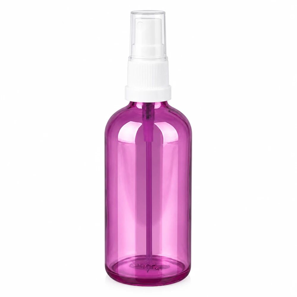 Flacon vaporisateur 100ml blanc/transparent Standard PurpleLine UT18/100 Vaporisateur cosmétique en plastique violet 100ml pour les produits de beauté DIY