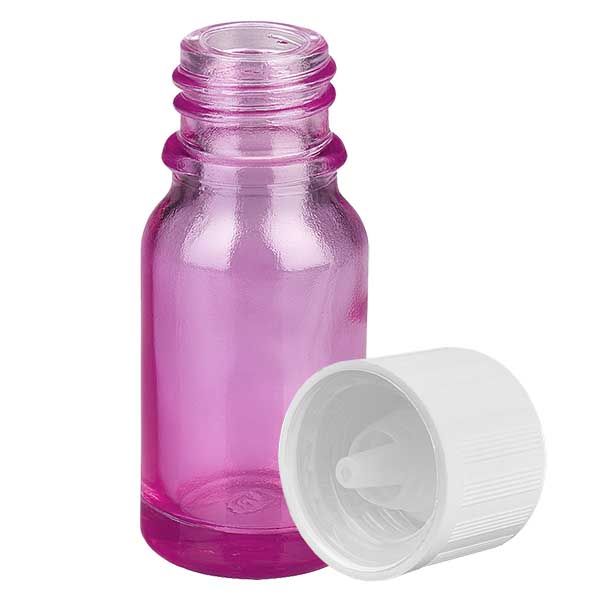 Flacon compte-gouttes 10ml 1.2mm blanc standard sécurité enfant PurpleLine.UT18/10