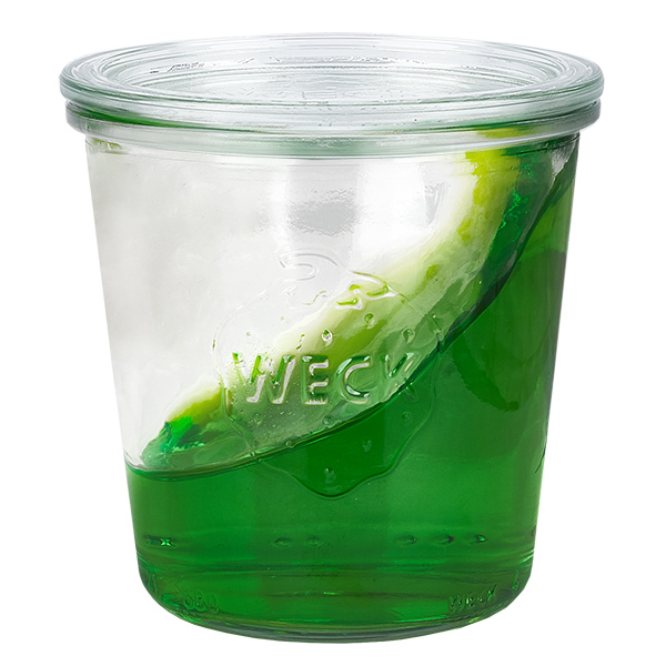 Lot de 18 bocaux Weck de 580ml avec 18 couvercles en verre Lot de 18 bocaux Weck de 580ml avec 18 couvercles en verre
