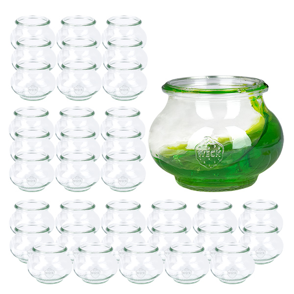 36 pots Weck 220ml verres à bijoux, 1/4L verres renversés