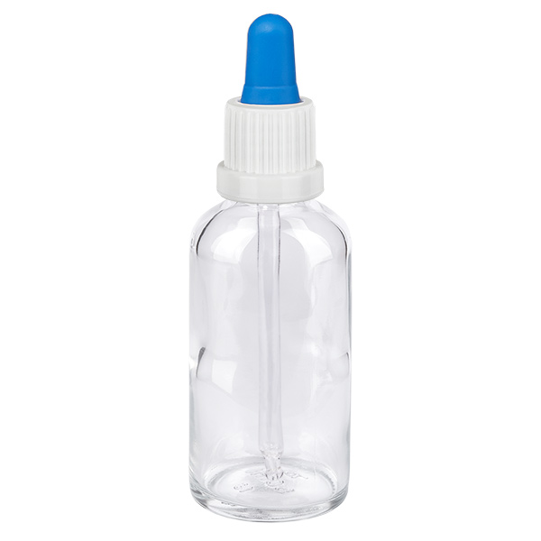Flacon à pipette 50ml blanc/bleu OV ClearL. UT18/50