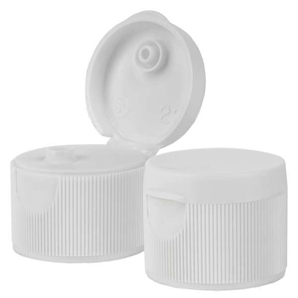 Bouchon à vis avec couvercle à charnière et dosage, blanc 28mm