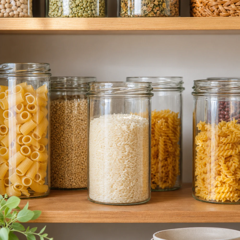 435ml Verre conique sans couvercle (TO82) UNiTWIST UNiTWIST Sturz435 Bocaux 435ml TO82 pour une conservation organisée des pâtes, du riz et des céréales dans la cuisine