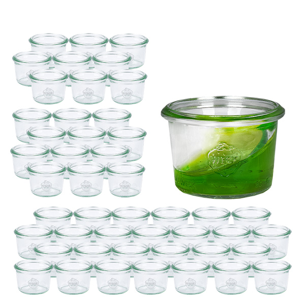 Lot de 48 pots Weck 80ml à l'envers