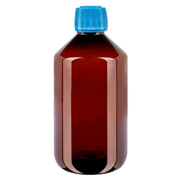 Bouteille PET 500ml avec bouchon bleu,bouchon d'inviolabilité