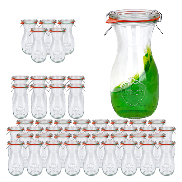 Set de 48 pots Weck 290ml bouteille de jus avec 48 couvercles en verre