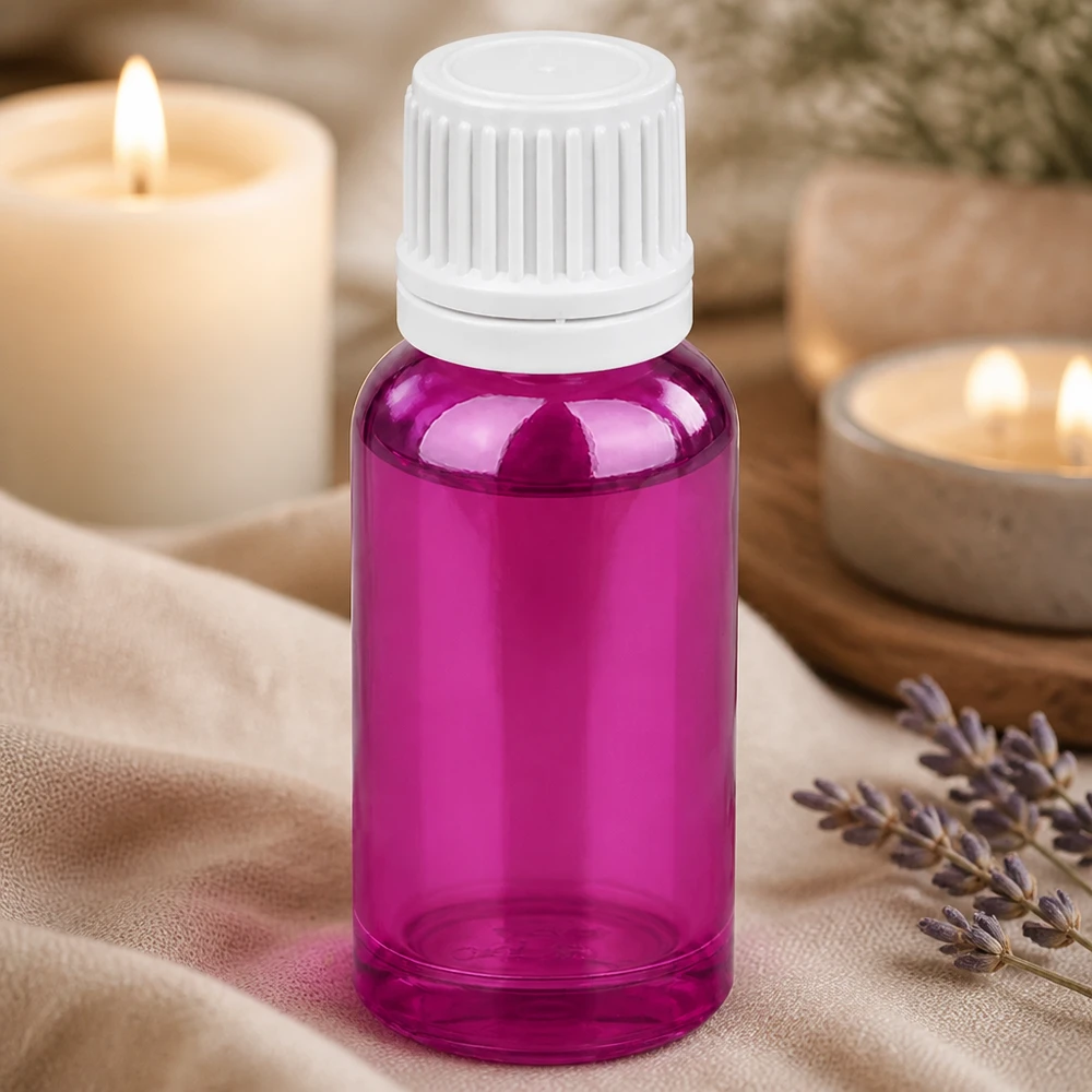 Flacon compte-gouttes 20ml 0,7mm blanc Originalité Bouchon à vis PurpleLine UT18/20 Flacon compte-gouttes violet de 20 ml avec bouchon OV blanc à l'épreuve des enfants pour une conservation en toute sécurité