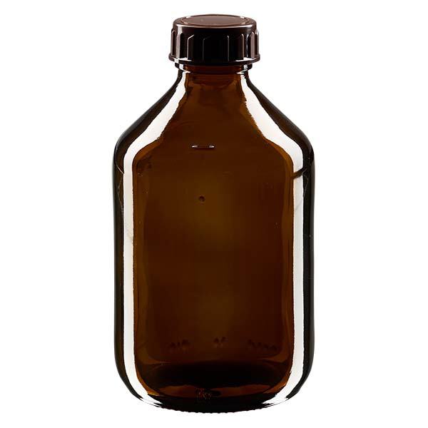Flacon médical de 300 ml avec bouchon marron