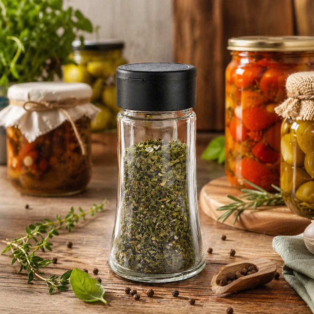 Pot à sel/épices 95 ml avec saupoudreuse, noir Pot à sel/épices 95 ml avec saupoudreuse, noir