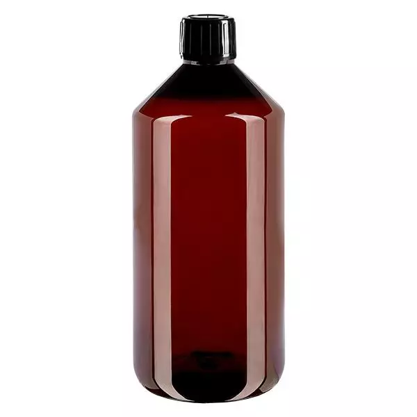 Bouteille PET 1000ml avec bouchon pulvérisateur noir OV