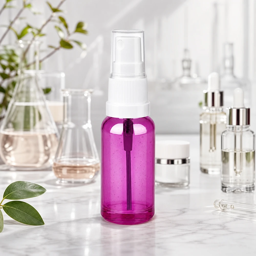 Vaporisateur 20ml blanc/transparent Standard PurpleLine UT18/20 Vaporisateur de 20 ml au design pourpre avec système de pulvérisation précis pour la routine beauté