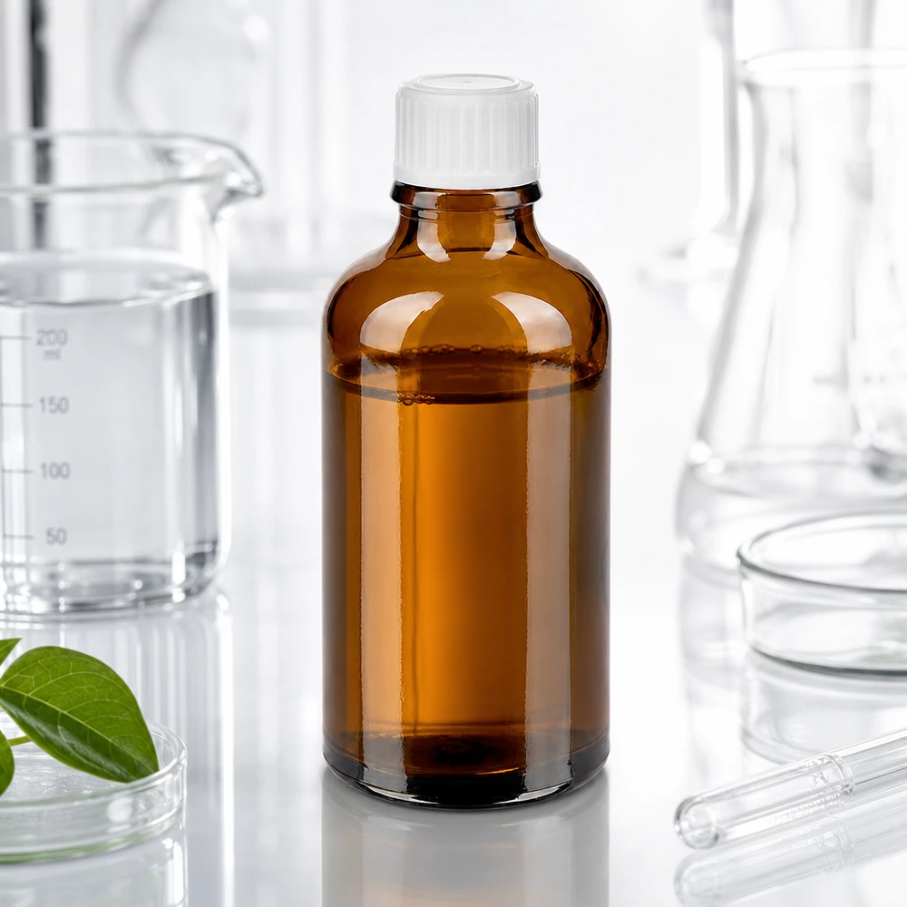 Flacon de pharmacie brun 50ml bouchon à vis blanc Flacon opacifiante de 50 ml en verre ambré avec bouchon blanc de 11 mm