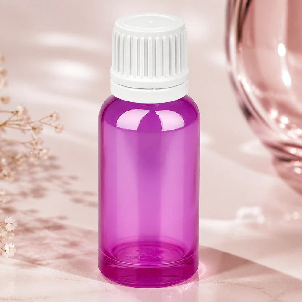 Flacon compte-gouttes 20ml 0,7mm blanc Originalité Bouchon à vis PurpleLine UT18/20 Flacon doseur compact de 20 ml au look Purple Line avec embout compte-gouttes blanc précis