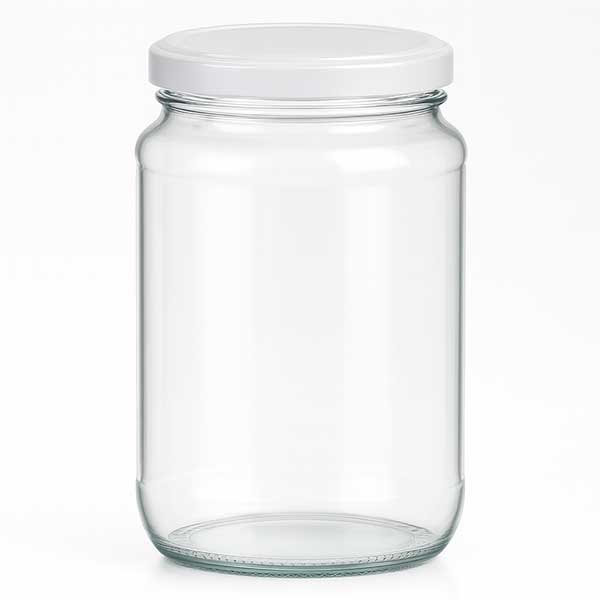 375ml Verre rond avec couvercle BasicSeal blanc UNiTWIST