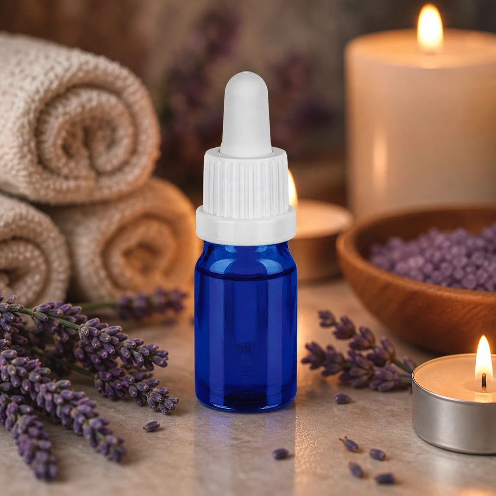 Flacon à pipette 5ml blanc OV BlueLine UT18/5 Flacon en verre professionnel de 5ml avec embout pipette parfait pour les cosmétiques DIY et les produits naturels