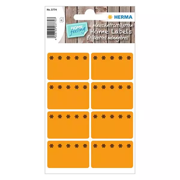 Étiquettes de congélation orange (48 stickers) 26x40mm