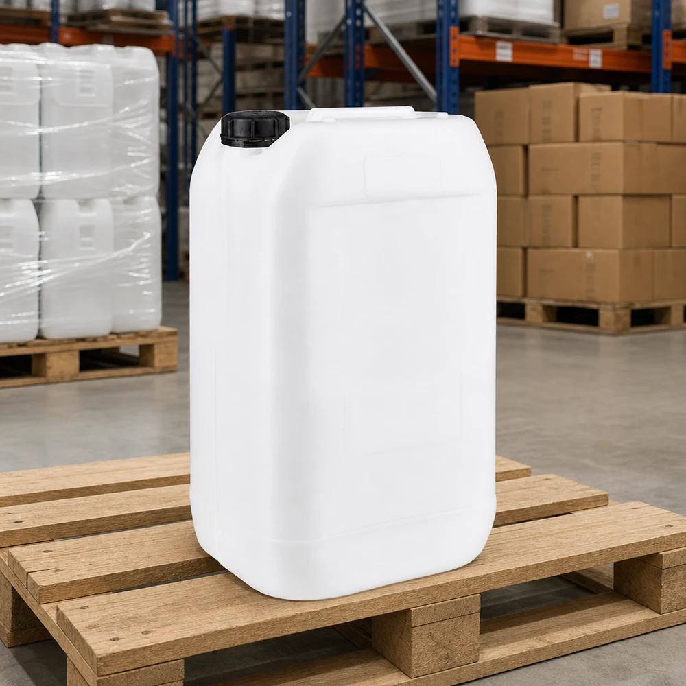 Jerrican de 15 litres avec bouchon à vis Bidon empilable de 15 litres en PEHD pour produits chimiques, produits d'entretien et liquides, vendu en gros