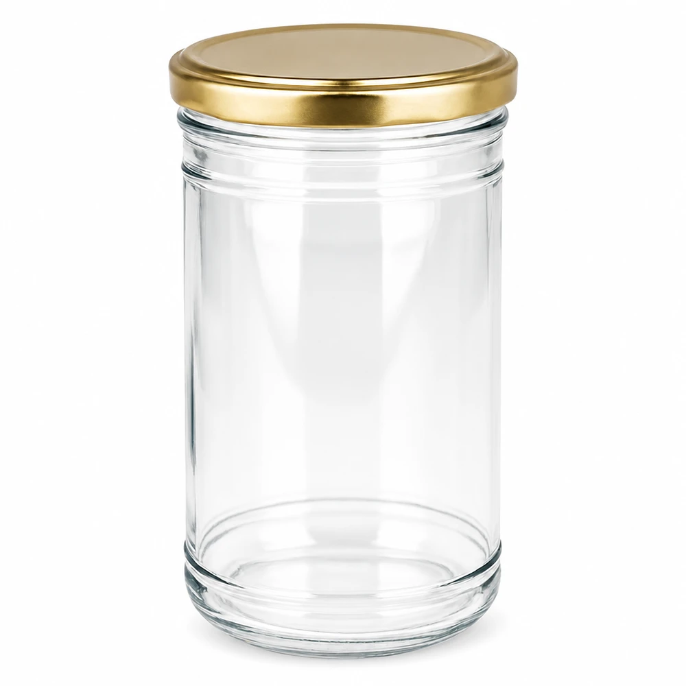 1053ml Verre conique avec couvercle BasicSeal or UNiTWIST Bocal vide de 1053 ml avec couvercle doré BasicSeal pour la mise en conserve et la conservation des aliments