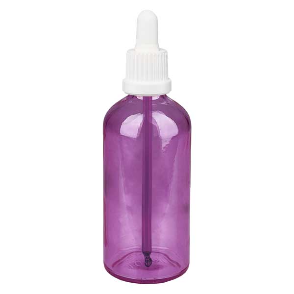 Flacon pipette 100ml blanc originalité bouchon à vis PurpleLine UT18/100