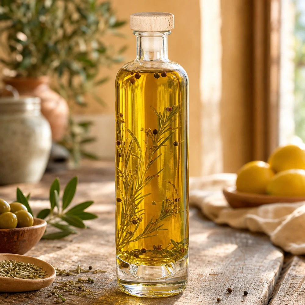 Bouteille en verre 500 ml « Ella » avec bouchon en bois UNiTWIST® Bouteille en verre 500 ml « Ella » avec bouchon en bois UNiTWIST®