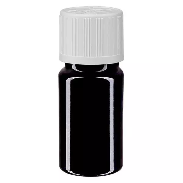 Flacon à pharmacie violet 5ml bouchon à vis blanc Sécurité enfants standard Flacon à pharmacie violet 5ml bouchon à vis blanc Sécurité enfants standard