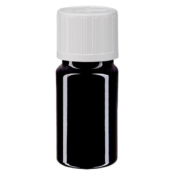 Flacon à pharmacie violet 5ml bouchon à vis blanc Sécurité enfants standard