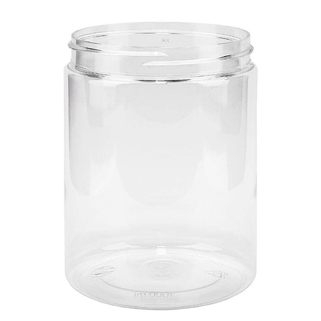 Pot à vis en PET clair 1000 ml, filetage 100 mm