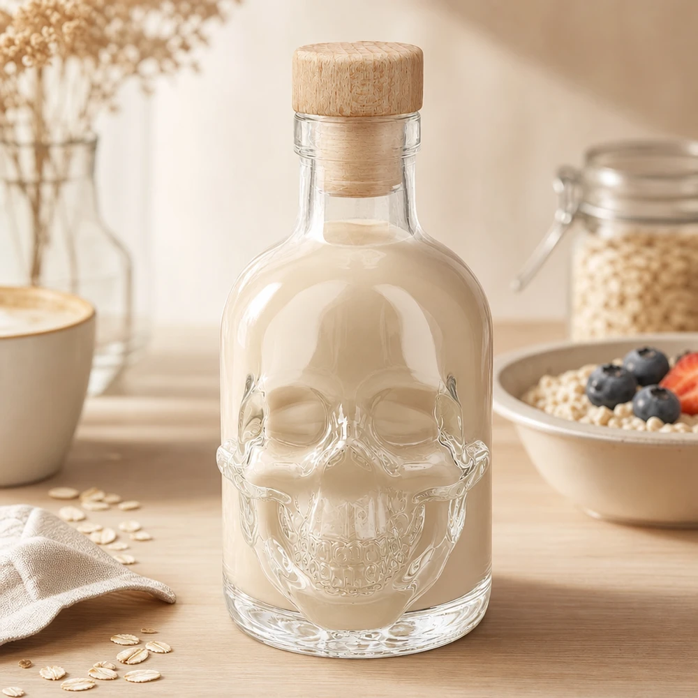 Bouteille en verre 200 ml « Jack » avec bouchon en bois UNiTWIST®