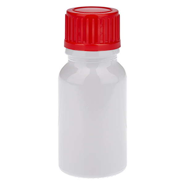 Flacon de 10 ml avec bouchon à vis rouge de 11 mm, standard WhiteLine UT18/10 Flacon de 10 ml avec bouchon à vis rouge de 11 mm, standard WhiteLine UT18/10