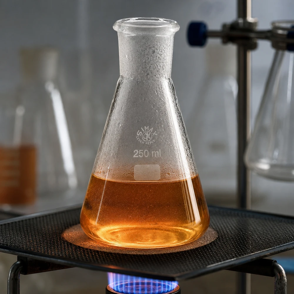 Erlenmeyer 250 ml col étroit, verre borosilicate avec rodage normalisé 29/32 Erlenmeyer 250 ml col étroit, verre borosilicate avec rodage normalisé 29/32