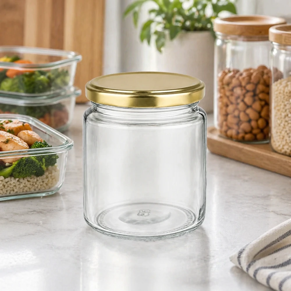Pot à miel 350 g avec couvercle doré BasicSeal UNiTWIST Pot à miel 350 g avec couvercle doré BasicSeal UNiTWIST