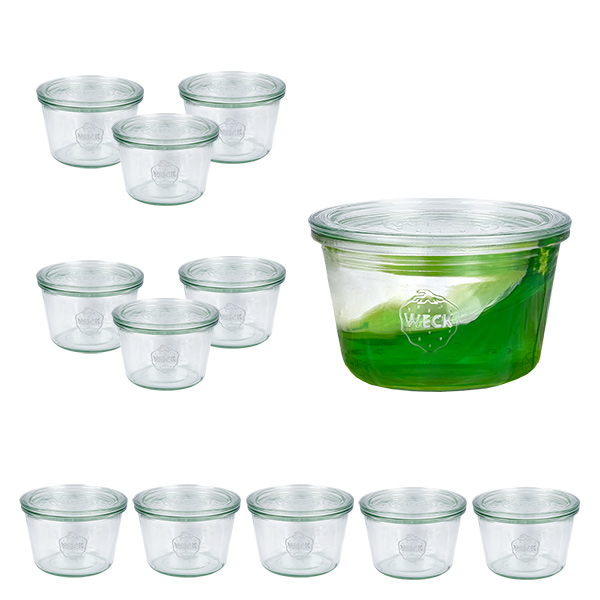 Set de 12 bocaux Weck de 370ml avec 12 couvercles en verre