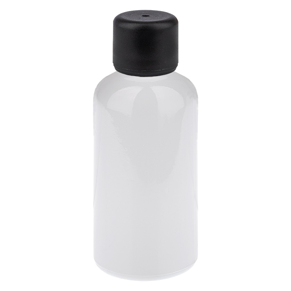 Flacon 50 ml Bouchon à vis 6 mm noir Standard WhiteLine UT18/50 Flacon 50 ml Bouchon à vis 6 mm noir Standard WhiteLine UT18/50