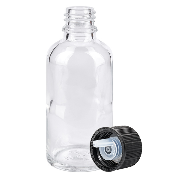 Flacon compte-gouttes 50ml 1mm noir STD ClearL. UT18/50