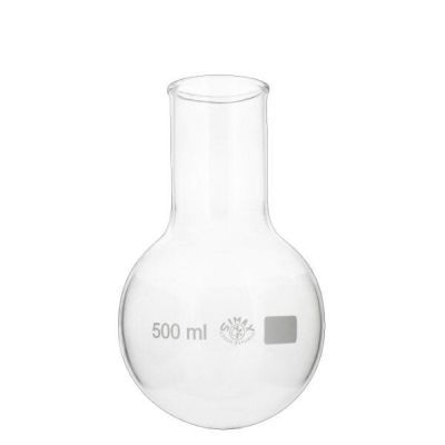 Ballon rond à col large en borosilicate résistant à la chaleur