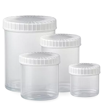 Boîtes à vis transparentes avec couvercle rainuré