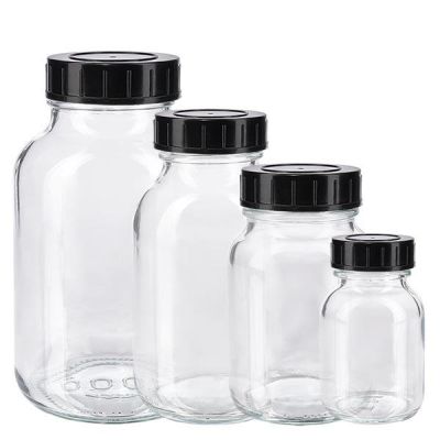 Verres à pharmacie clairs à col large