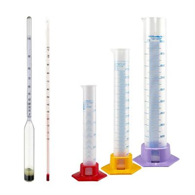 Cylindres gradués, thermomètres et alcoomètres