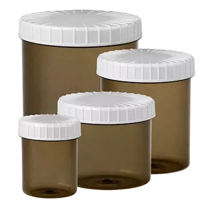 Boîte à vis transparente brune avec couvercle rainuré