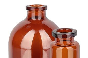 Flacons d'injection en verre ambré 5 à 100 ml